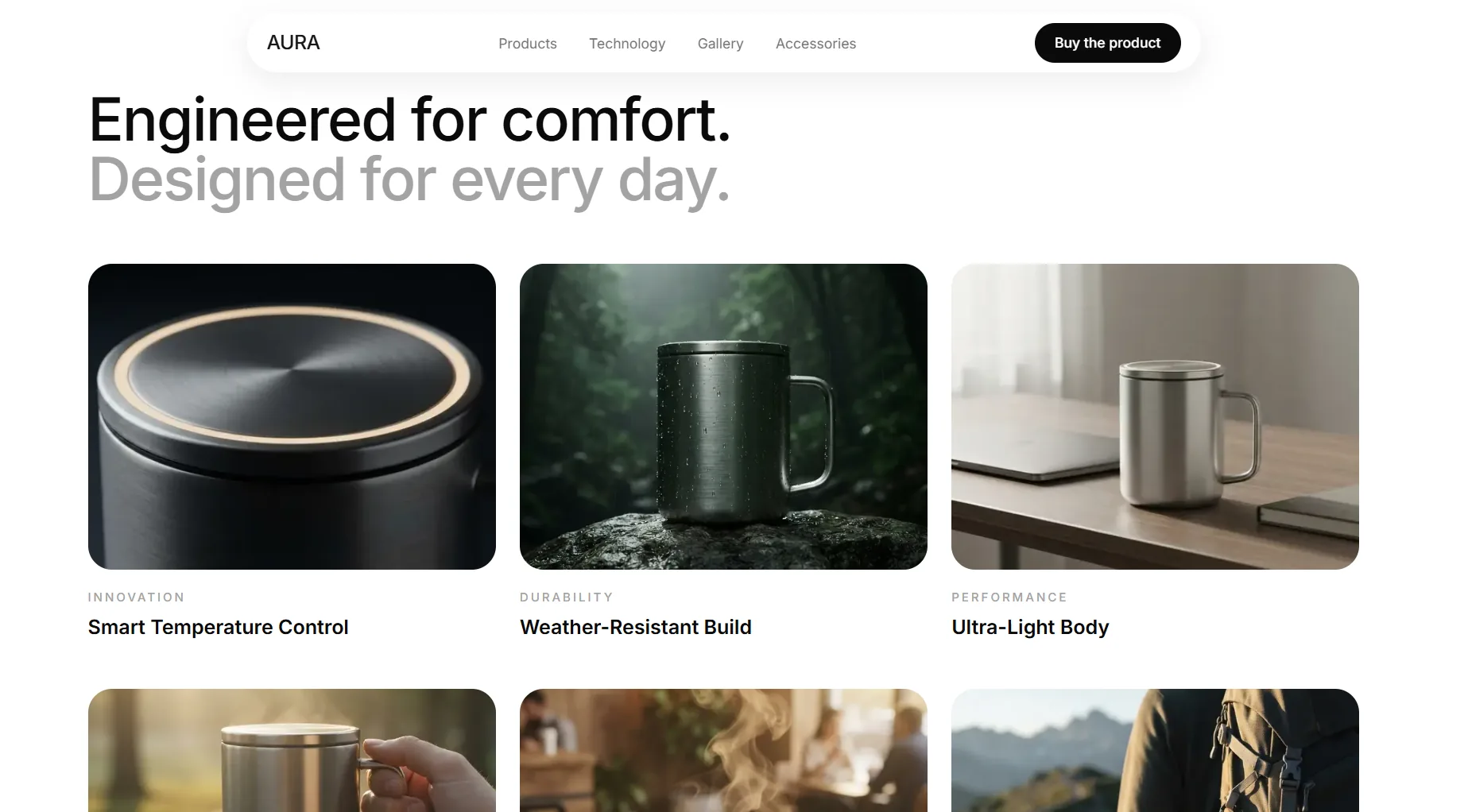 AURA — Smart Mug — Technology explained through imagery, not jargon