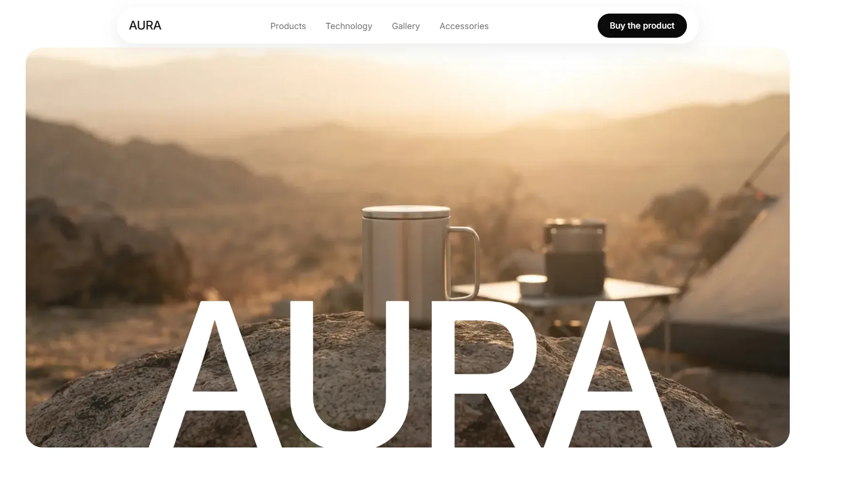 AURA — Smart Mug — website screenshot