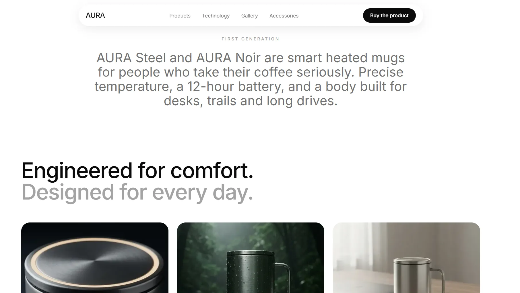 AURA — Smart Mug — One sentence that explains the product