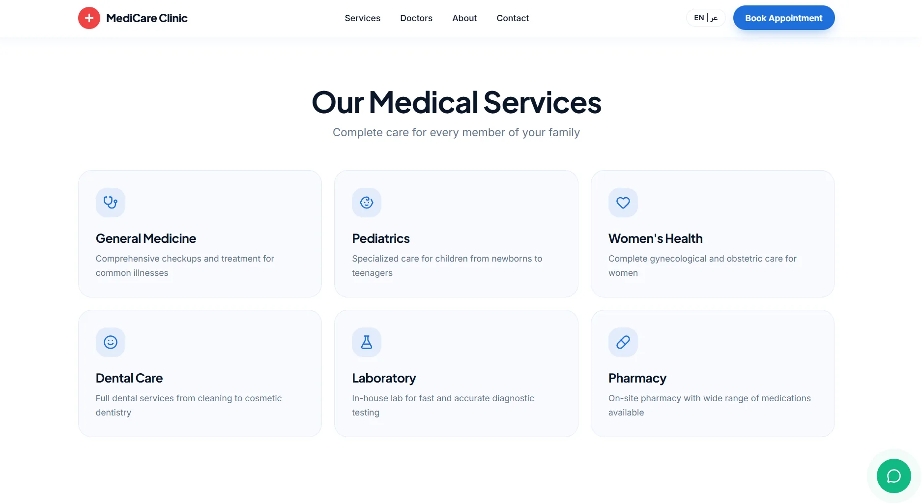 MediCare Clinic — Services patients can scan in seconds