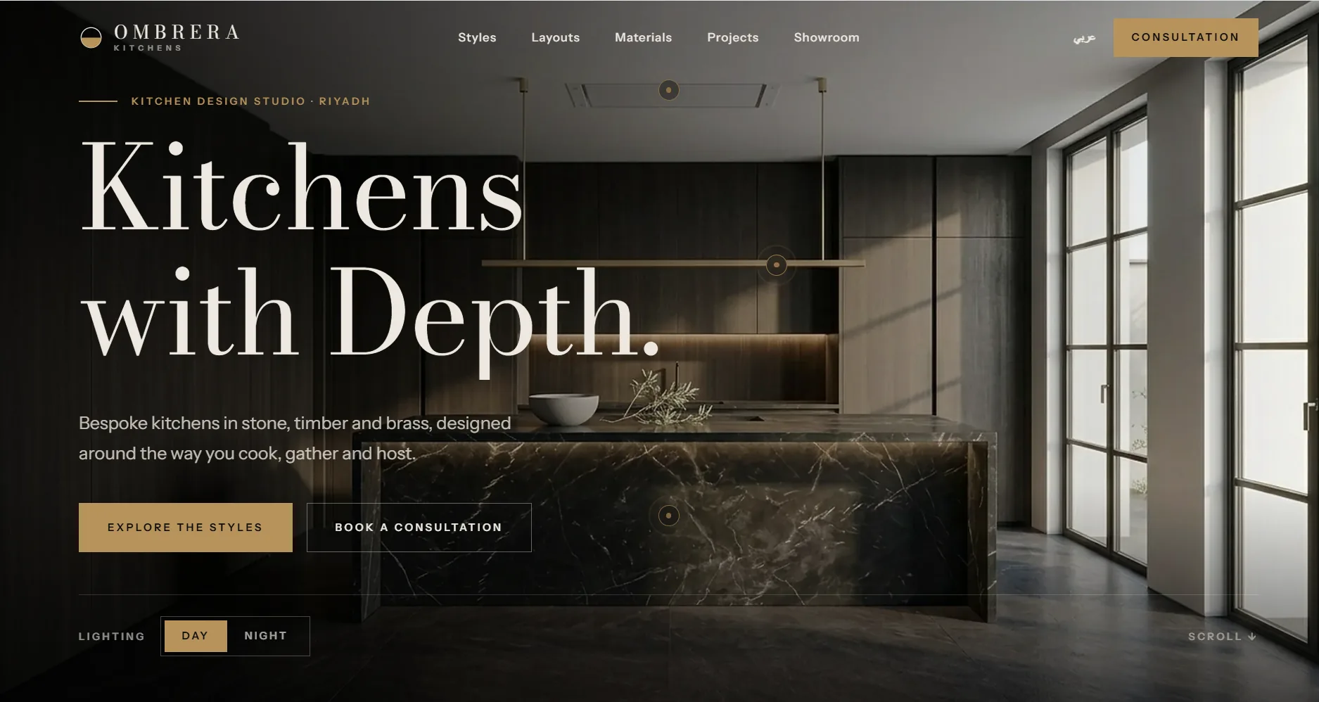 Ombrera Kitchens — Kitchen Design Studio — A hero you can explore, not just look at