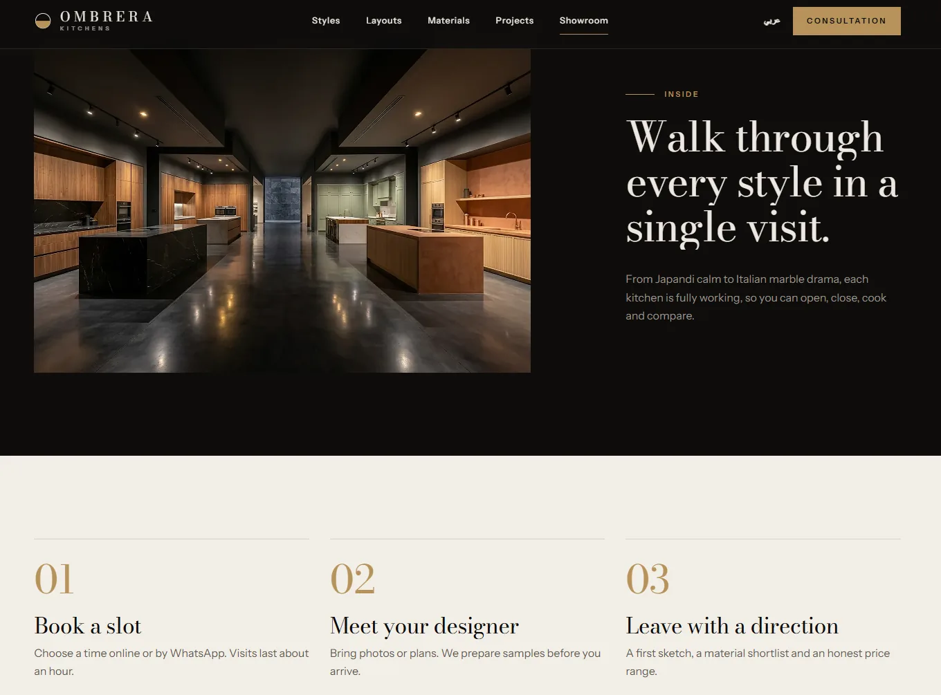 Ombrera Kitchens — Kitchen Design Studio — Making the showroom visit feel easy