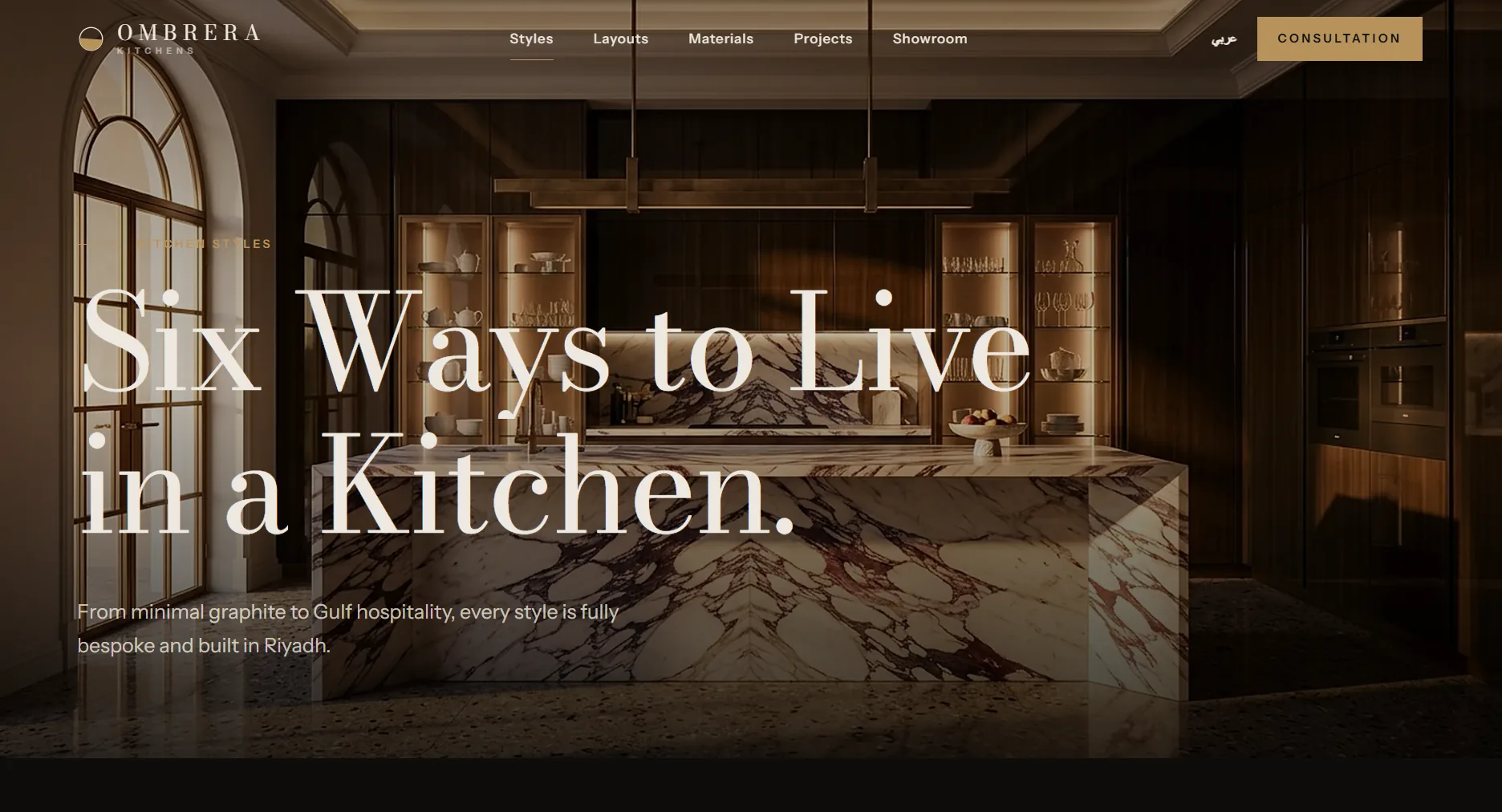 Ombrera Kitchens — Kitchen Design Studio — Six styles, each with its own page