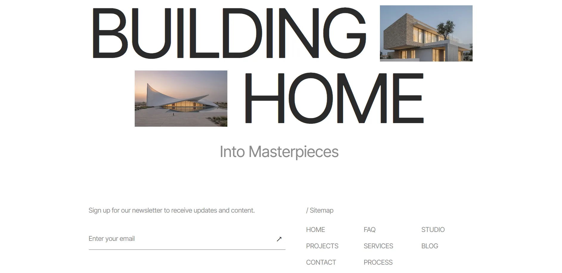 Rawiya — Architecture Studio — A typographic finale with imagery set into the words