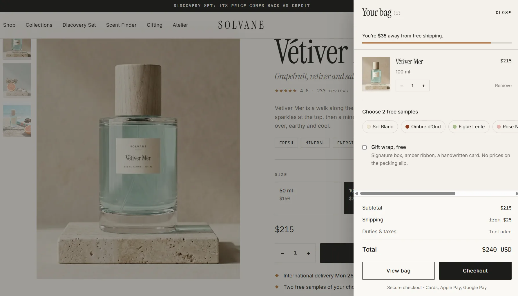 Solvane — Niche Perfume Store — A bag that raises order value