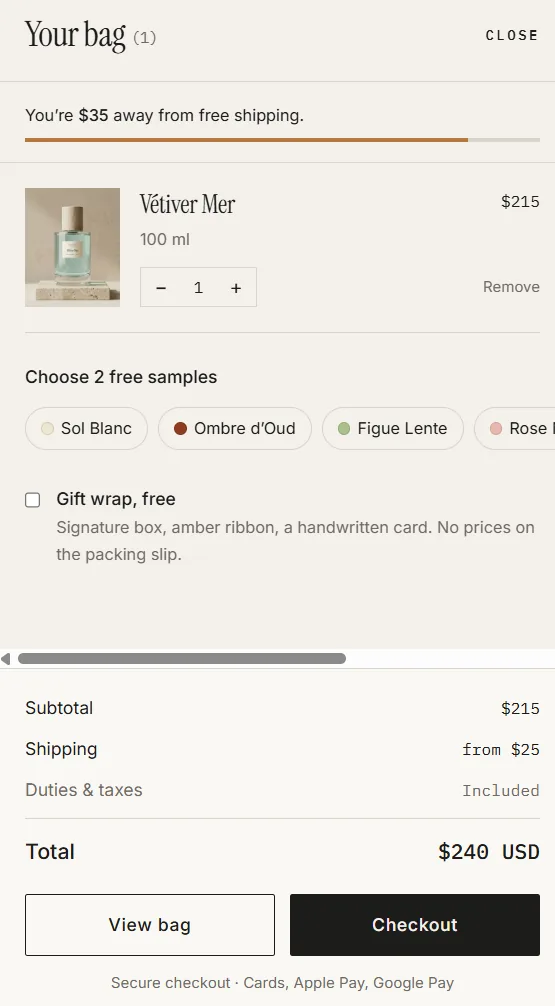 Solvane — Niche Perfume Store — A bag that raises order value on mobile