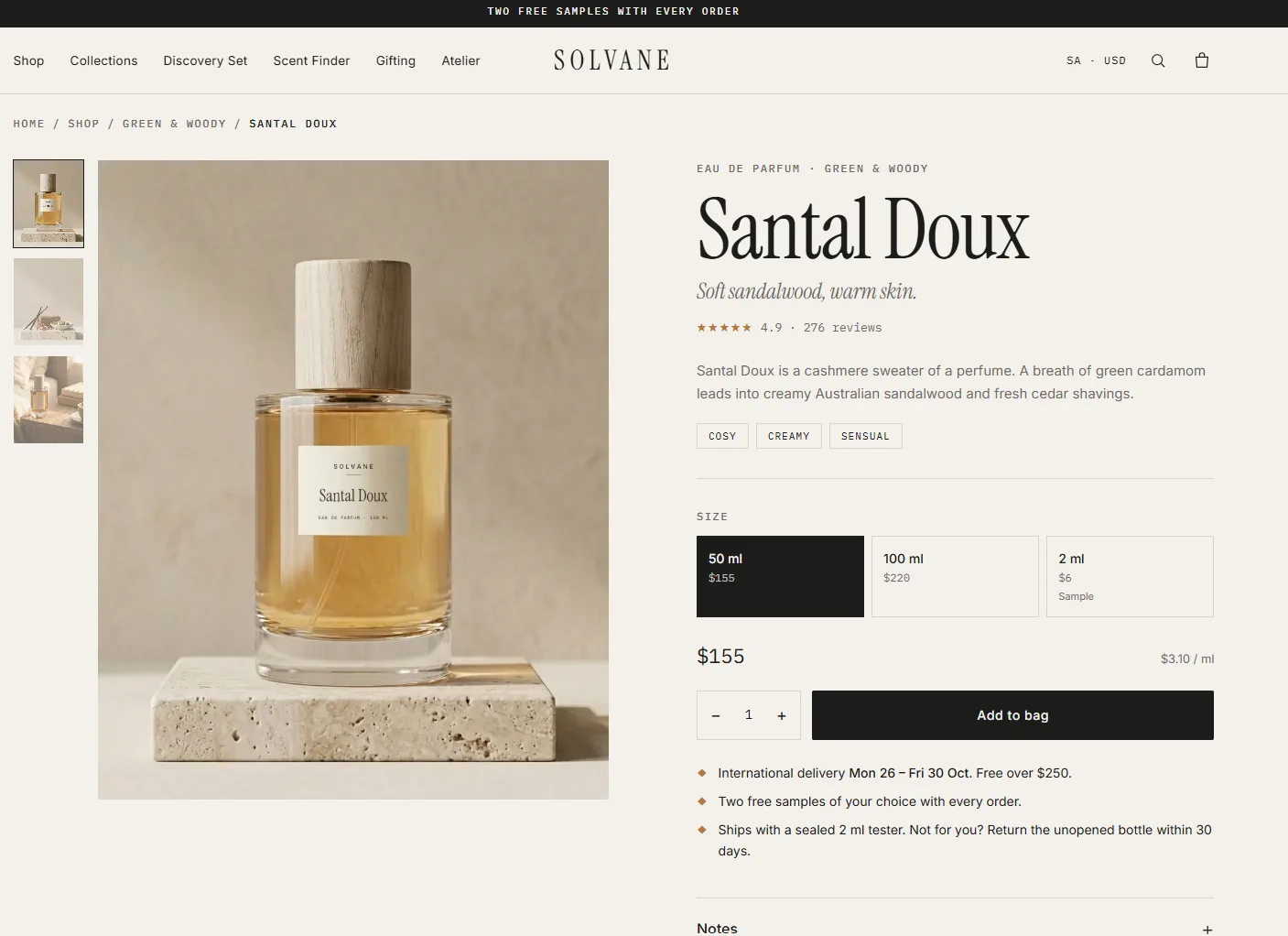 Solvane — Niche Perfume Store — Product pages that help people choose